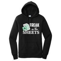 Freak In The Excel Sheets Funny Accountant Spreadsheet Women's Pullover Hoodie