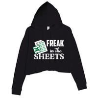 Freak In The Excel Sheets Funny Accountant Spreadsheet Crop Fleece Hoodie