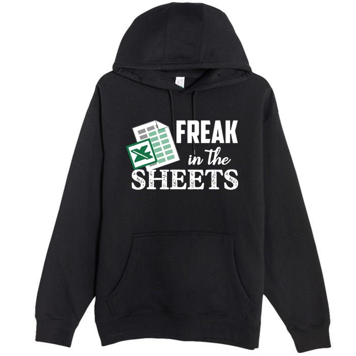 Freak In The Excel Sheets Funny Accountant Spreadsheet Premium Pullover Hoodie
