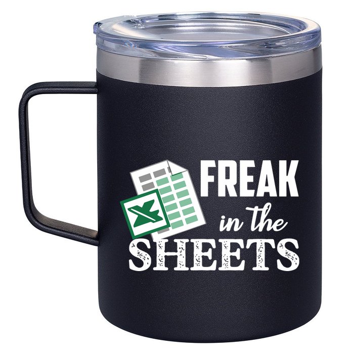 Freak In The Excel Sheets Funny Accountant Spreadsheet 12oz Stainless Steel Coffee Mug