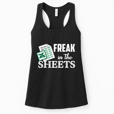 Freak In The Excel Sheets Funny Accountant Spreadsheet Womens Tank Top