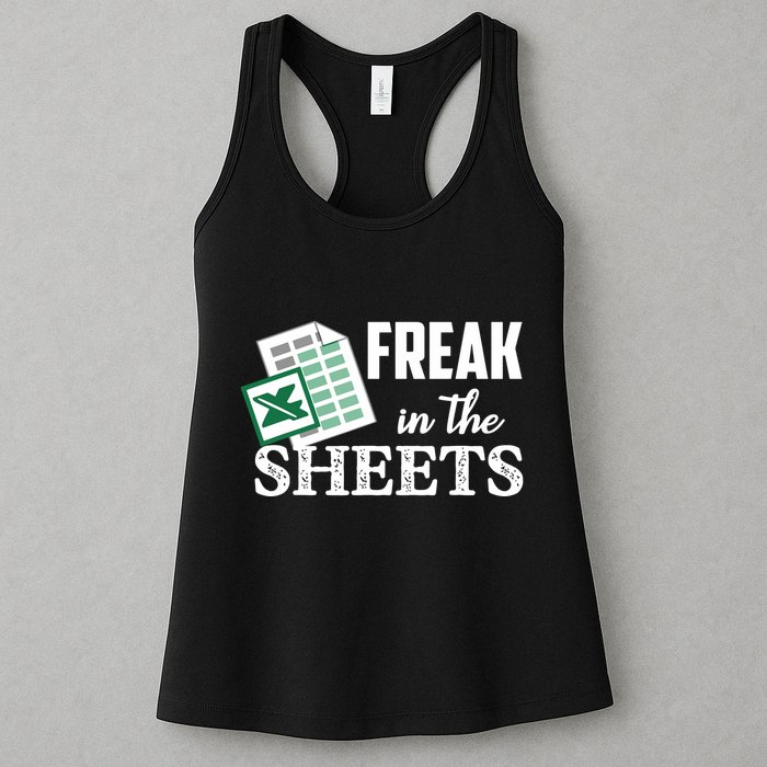 Freak In The Excel Sheets Funny Accountant Spreadsheet Womens Tank Top