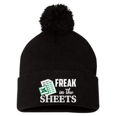 Freak In The Excel Sheets Funny Accountant Spreadsheet Pom Pom 12in Knit Beanie