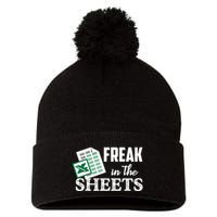 Freak In The Excel Sheets Funny Accountant Spreadsheet Pom Pom 12in Knit Beanie