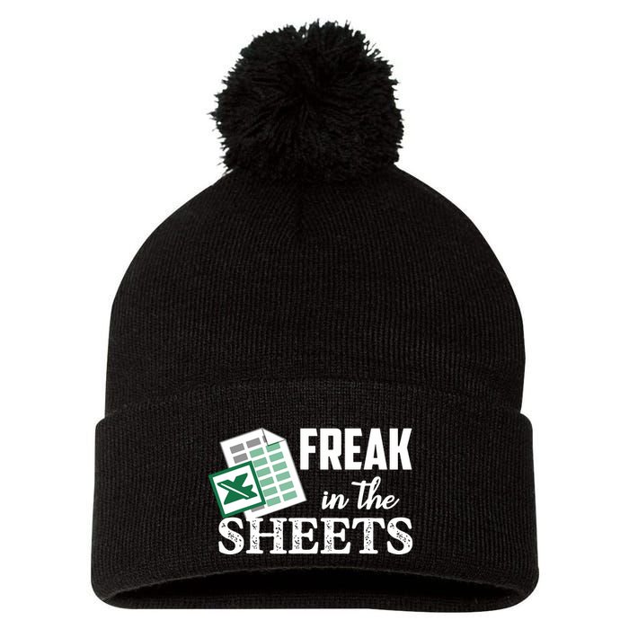 Freak In The Excel Sheets Funny Accountant Spreadsheet Pom Pom 12in Knit Beanie