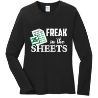 Freak In The Excel Sheets Funny Accountant Spreadsheet Ladies Long Sleeve Shirt