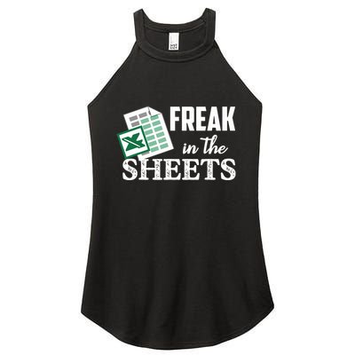 Freak In The Excel Sheets Funny Accountant Spreadsheet Women's Perfect Tri Rocker Tank