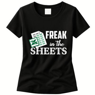 Freak In The Excel Sheets Funny Accountant Spreadsheet Womens T-Shirt