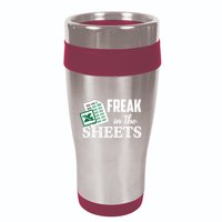 Freak In The Excel Sheets Funny Accountant Spreadsheet 16oz Travel Tumbler