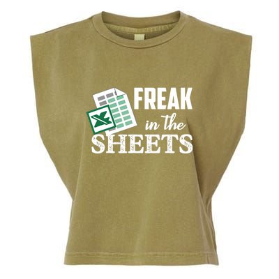 Freak In The Excel Sheets Funny Accountant Spreadsheet Garment-Dyed Women's Muscle Tee