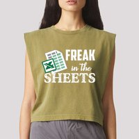 Freak In The Excel Sheets Funny Accountant Spreadsheet Garment-Dyed Women's Muscle Tee