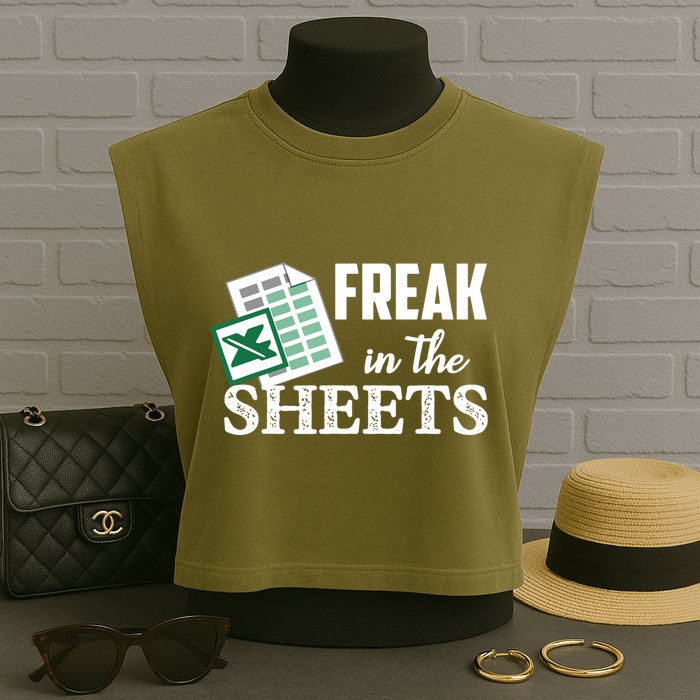 Freak In The Excel Sheets Funny Accountant Spreadsheet Garment-Dyed Women's Muscle Tee
