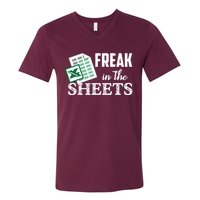 Freak In The Excel Sheets Funny Accountant Spreadsheet V-Neck T-Shirt