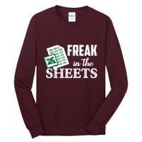 Freak In The Excel Sheets Funny Accountant Spreadsheet Tall Long Sleeve T-Shirt