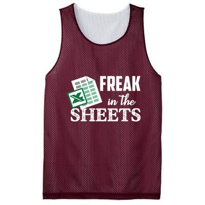 Freak In The Excel Sheets Funny Accountant Spreadsheet Mesh Reversible Basketball Jersey Tank
