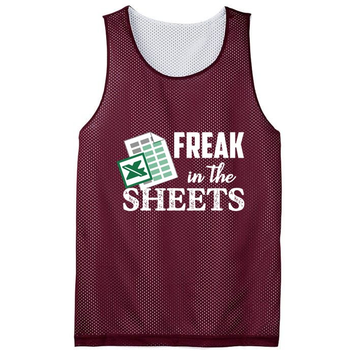Freak In The Excel Sheets Funny Accountant Spreadsheet Mesh Reversible Basketball Jersey Tank