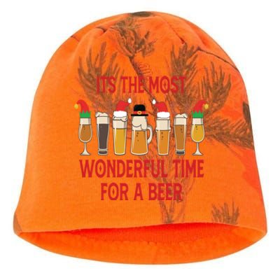 Funny It's The Most Wonderful Time Beer Ing Xmas Funny Gift Kati - Camo Knit Beanie