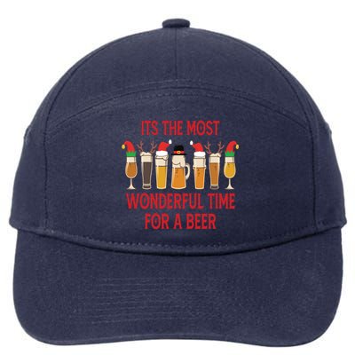 Funny It's The Most Wonderful Time Beer Ing Xmas Funny Gift 7-Panel Snapback Hat