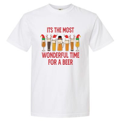 Funny It's The Most Wonderful Time Beer Ing Xmas Funny Gift Garment-Dyed Heavyweight T-Shirt