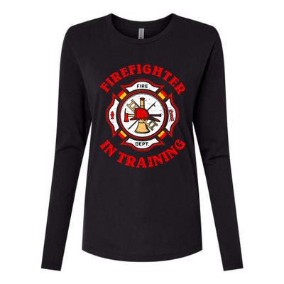 Firefighter In Training Funny Fire Firefighting Gift Womens Cotton Relaxed Long Sleeve T-Shirt