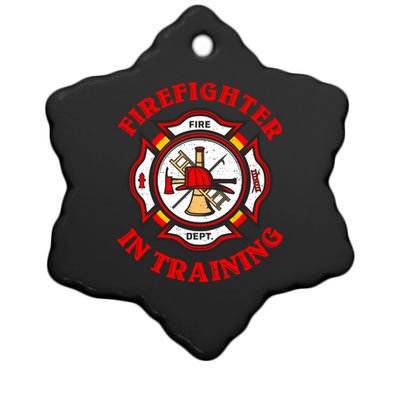 Firefighter In Training Funny Fire Firefighting Gift Ceramic Star Ornament