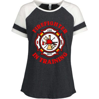 Firefighter In Training Funny Fire Firefighting Gift Enza Ladies Jersey Colorblock Tee