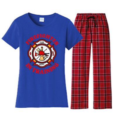 Firefighter In Training Funny Fire Firefighting Gift Women's Flannel Pajama Set