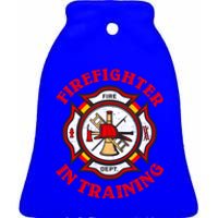 Firefighter In Training Funny Fire Firefighting Gift Ceramic Bell Ornament