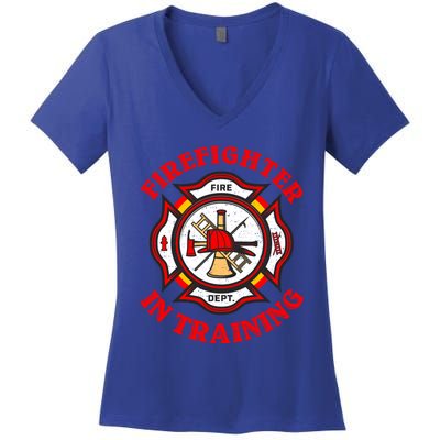 Firefighter In Training Funny Fire Firefighting Gift Women's V-Neck T-Shirt