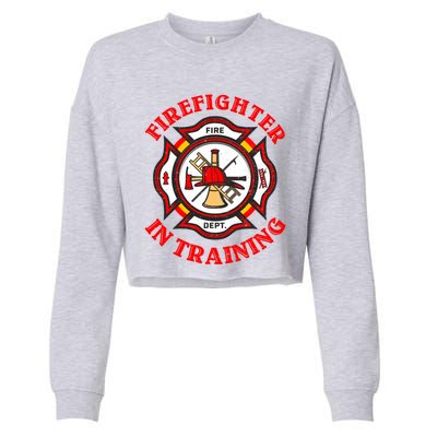 Firefighter In Training Funny Fire Firefighting Gift Cropped Pullover Crew