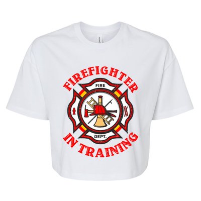 Firefighter In Training Funny Fire Firefighting Gift Bella+Canvas Jersey Crop Tee