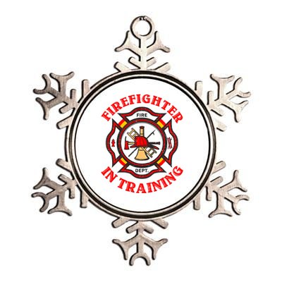 Firefighter In Training Funny Fire Firefighting Gift Metallic Star Ornament