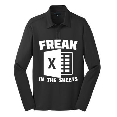 Freak In The Sheets Funny Accountant Analyst Secretary Silk Touch Performance Long Sleeve Polo