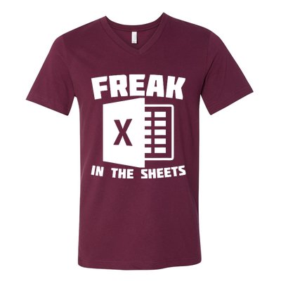 Freak In The Sheets Funny Accountant Analyst Secretary V-Neck T-Shirt