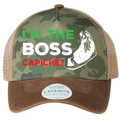 Funny Im The Boss Italian Nonna Nonno Capiche Humor Gift Legacy Tie Dye Trucker Hat