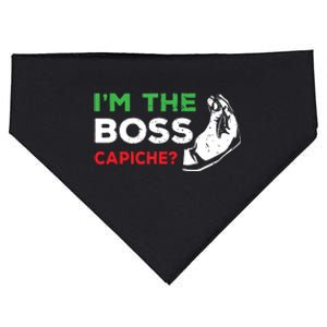 Funny Im The Boss Italian Nonna Nonno Capiche Humor Gift USA-Made Doggie Bandana