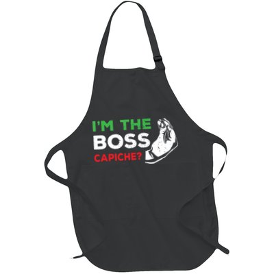 Funny Im The Boss Italian Nonna Nonno Capiche Humor Gift Apron