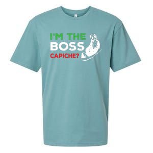 Funny Im The Boss Italian Nonna Nonno Capiche Humor Gift Sueded Cloud Jersey T-Shirt