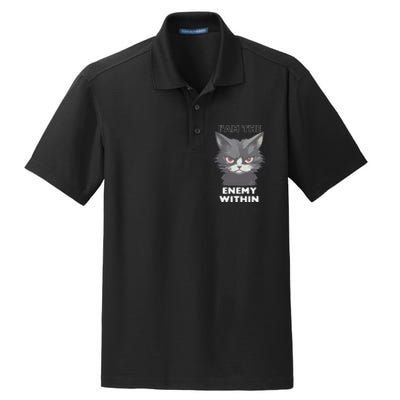 Funny IAm The Enemy Within For Cat LadyQuotesHarris Walz Dry Zone Grid Polo