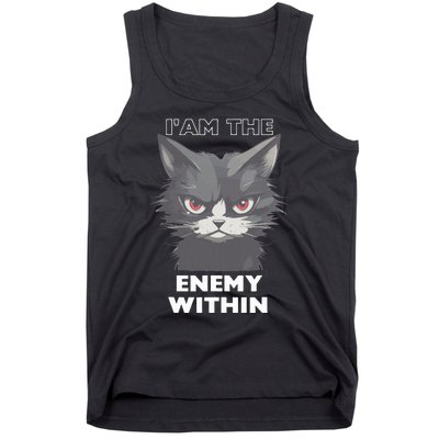 Funny IAm The Enemy Within For Cat LadyQuotesHarris Walz Tank Top