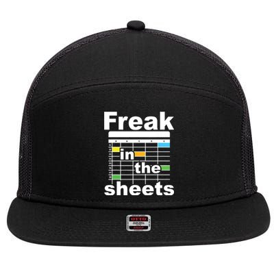 Freak In The Sheets Funny Accountant Analyst Secretary 7 Panel Mesh Trucker Snapback Hat