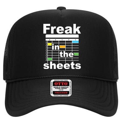 Freak In The Sheets Funny Accountant Analyst Secretary High Crown Mesh Back Trucker Hat