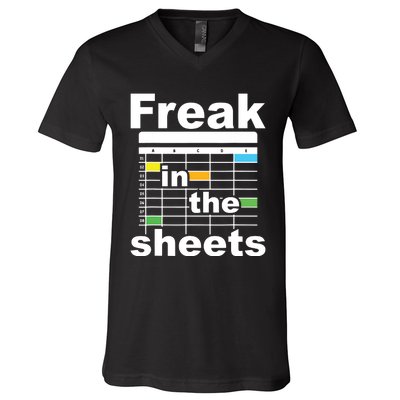 Freak In The Sheets Funny Accountant Analyst Secretary V-Neck T-Shirt