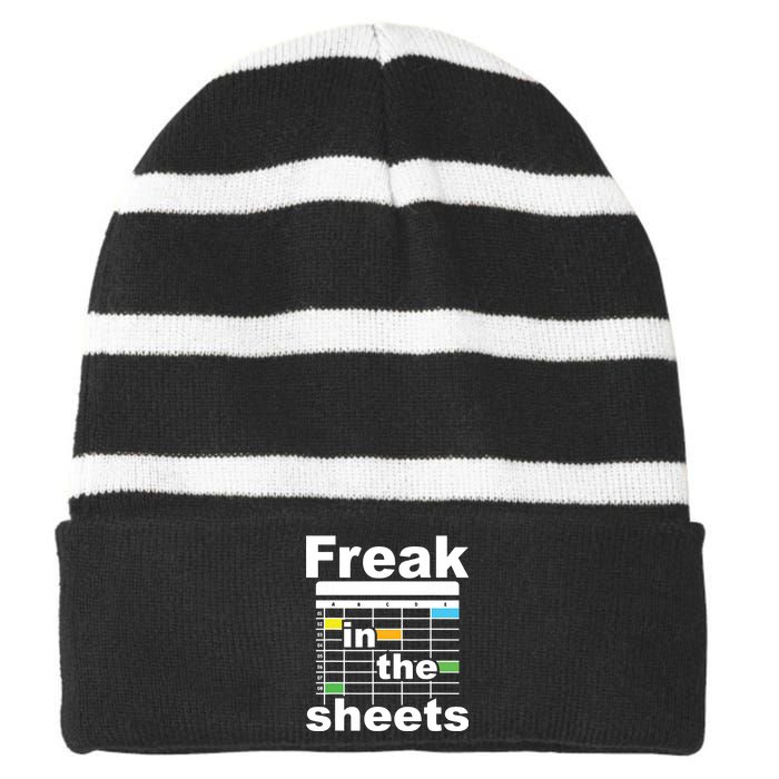 Freak In The Sheets Funny Accountant Analyst Secretary Striped Beanie with Solid Band