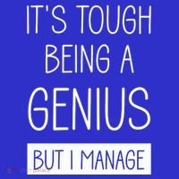 Funny ItS Tough Being Genius But I Manage Pom Pom 12in Knit Beanie