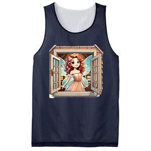 Fairy In The Window Mesh Reversible Basketball Jersey Tank