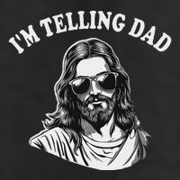 Funny IM Telling Dad Religious Christian Jesus Meme 7 Panel Mesh Trucker Snapback Hat