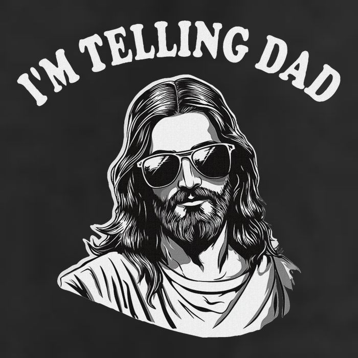 Funny IM Telling Dad Religious Christian Jesus Meme 7 Panel Mesh Trucker Snapback Hat