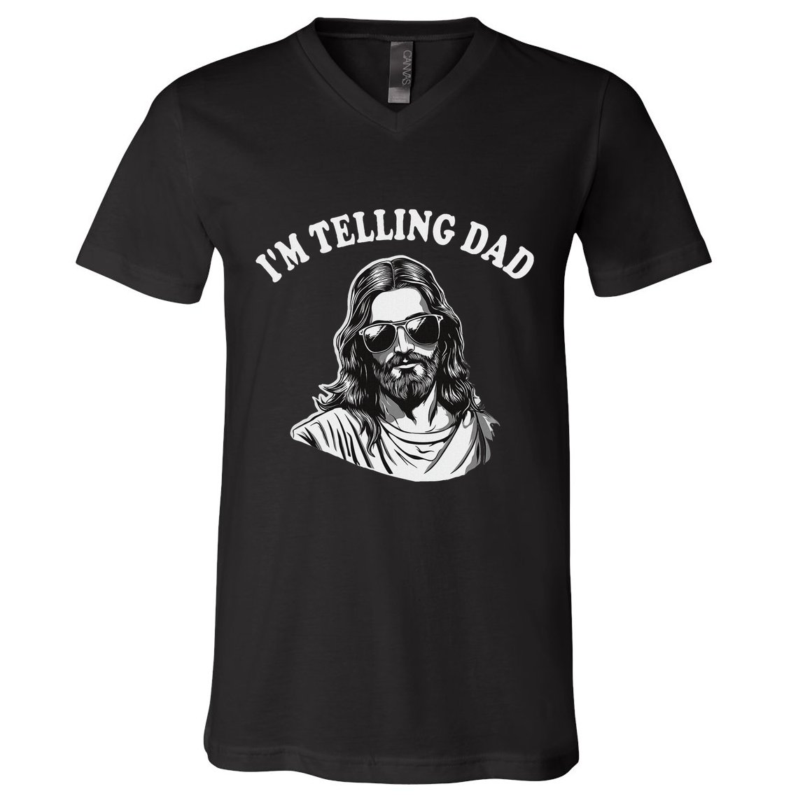Funny IM Telling Dad Religious Christian Jesus Meme V-Neck T-Shirt