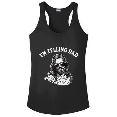 Funny IM Telling Dad Religious Christian Jesus Meme Ladies PosiCharge Competitor Racerback Tank